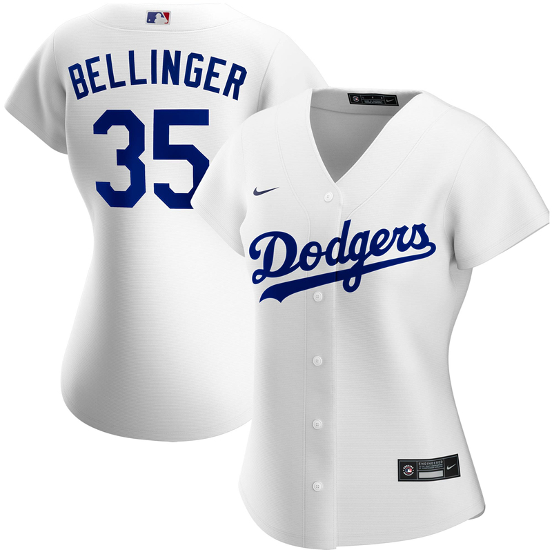 2020 MLB Women Los Angeles Dodgers Cody Bellinger Nike White Home 2020 Replica Player Jersey 2